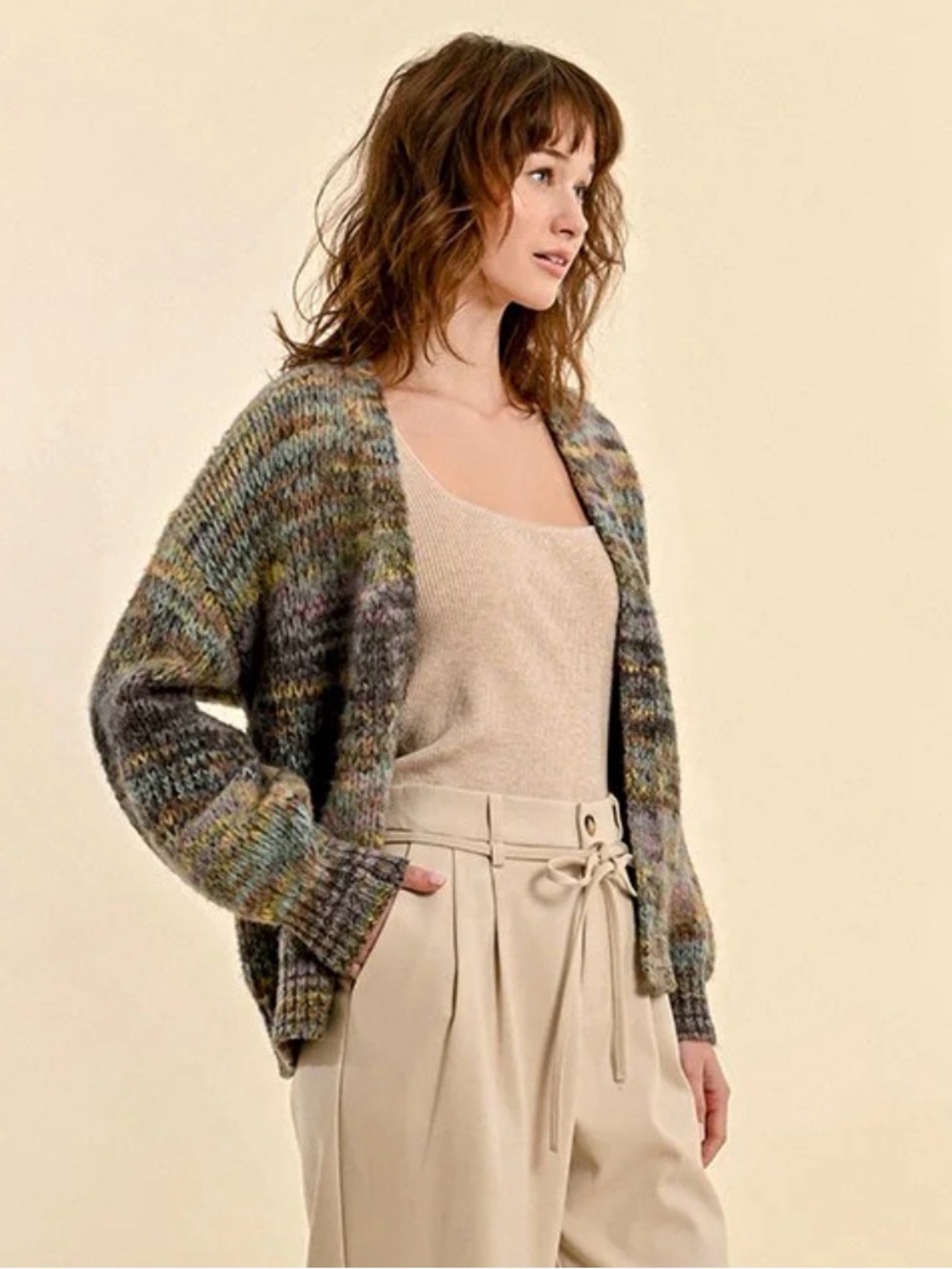Molly Bracken Multicolor Chunky Knit Cardigan Sweater best for medium NWT - Picture 6 of 6